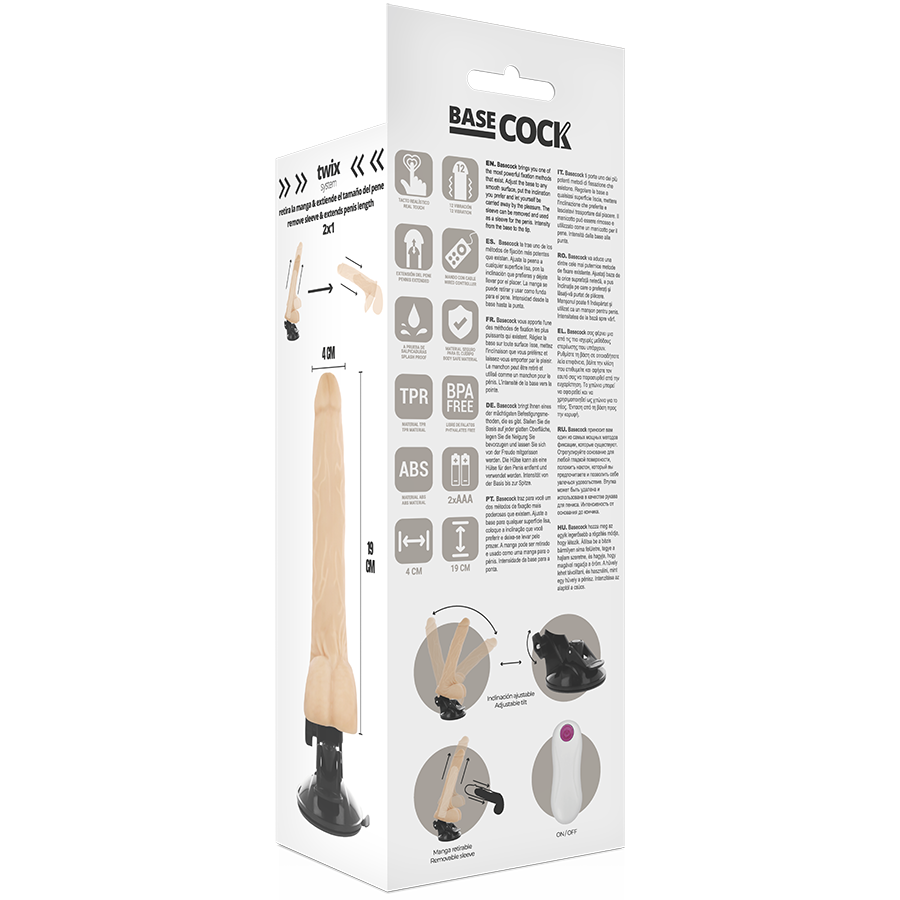 BASECOCK - VIBRADOR DE CONTROLE REMOTO REALISTA 19 CM - Image 4