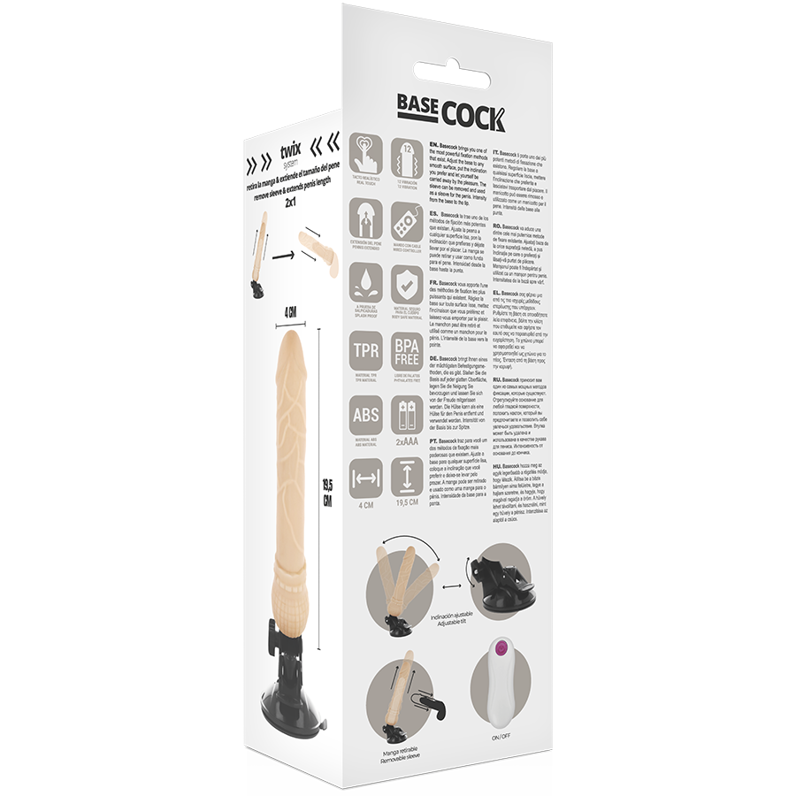 BASECOCK - VIBRADOR DE CONTROLE REMOTO REALISTA 19,5 CM - Image 4