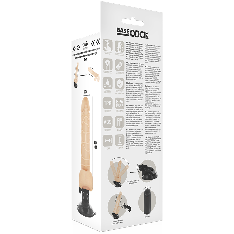 BASECOCK - VIBRADOR DE CONTROLE REMOTO REALISTA 18,5 CM - Image 4